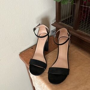 A New Day Women's Black Ankle Strap Square Toe Heels Size 6.5